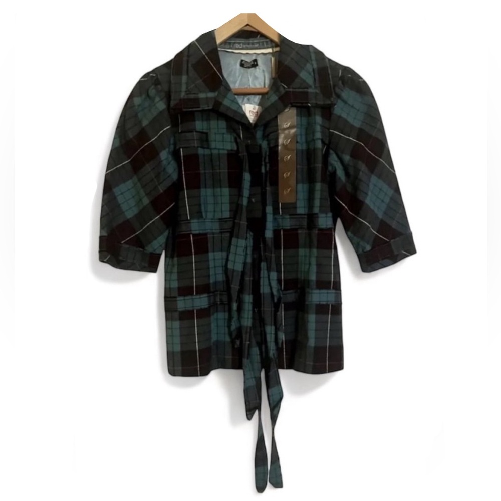 Ecko Red Womens Teal Plaid Blazer Size S